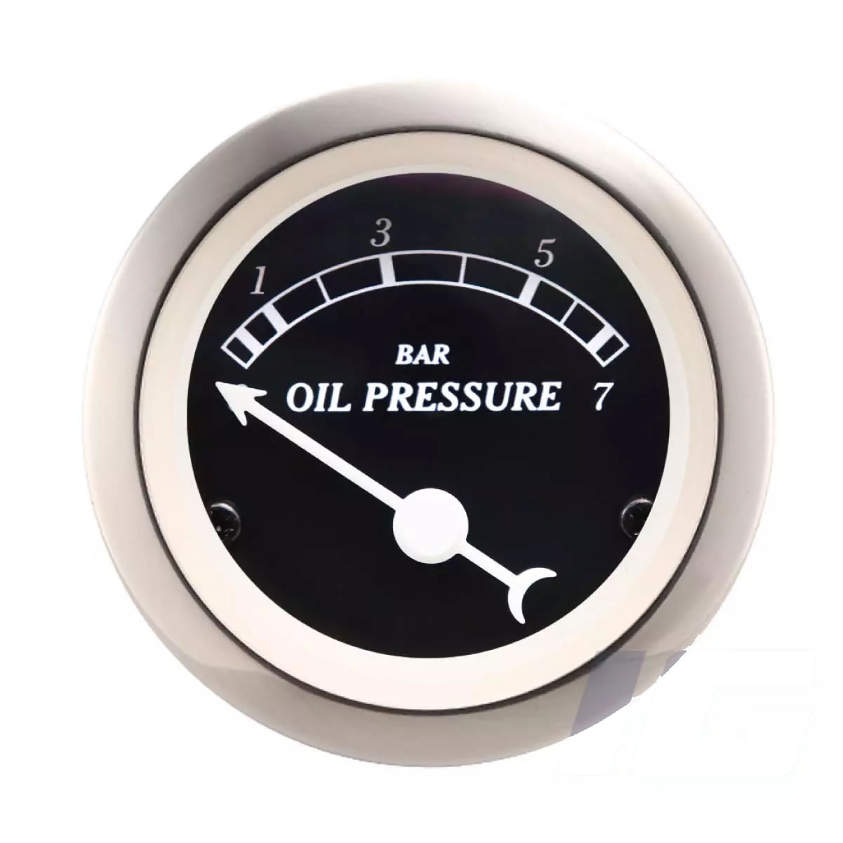 Black Face White Needle - Oil Pressure Gauge With Sensor For Vintage Car
